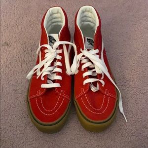 Red skate high vans